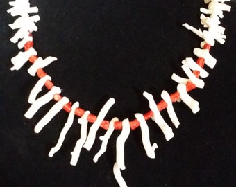 Coral Necklace Vintage Pawn, Heishi Bead Necklace, Southwestern Jewelry, Old Pawn