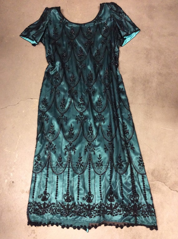 Plus Size Vintage Scala Floor Length Gown 20's