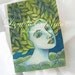 Fantasy Art, Green Fairy - Original Watercolor Painting - ACEO -OOAK