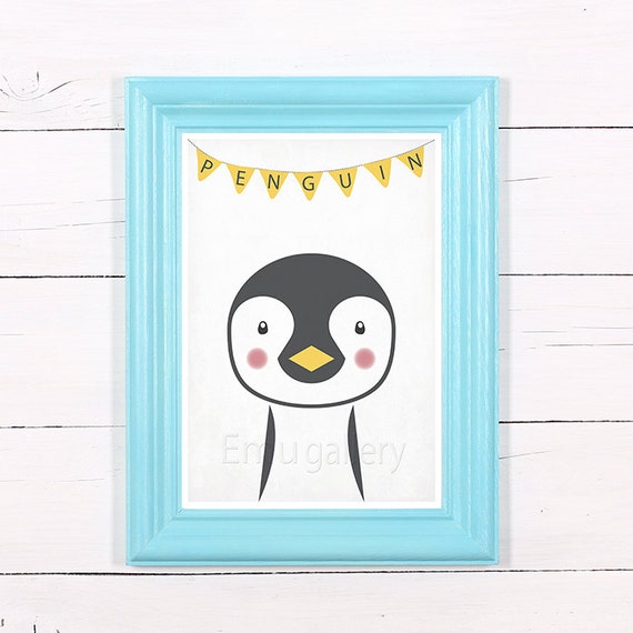 Nursery wall art penguin nursery art kids room decor