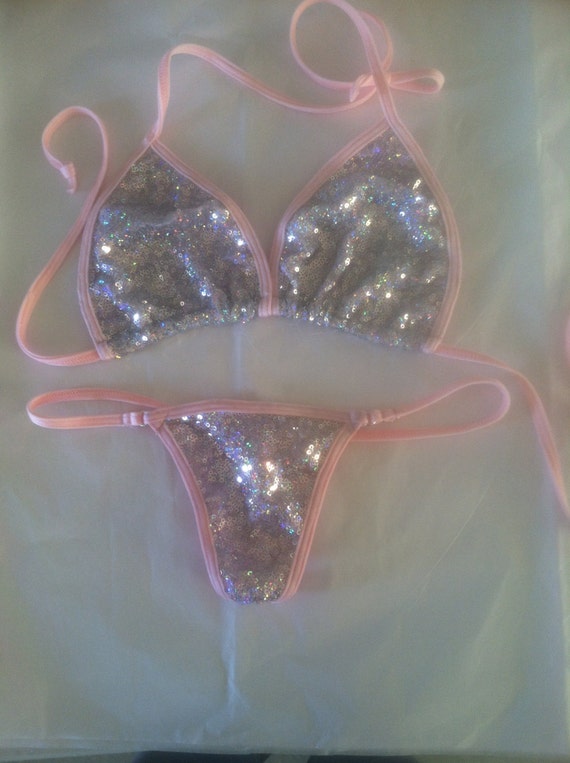 Sequin Micro Bikini G String Bottoms Iridescent Sequin Sexy SexiezPix