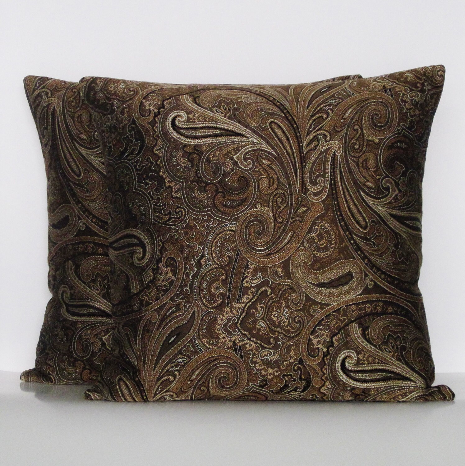 Brown Paisley Pillow Covers Decorative Throw Accent Toss Gold   Il Fullxfull.751930330 5uft 