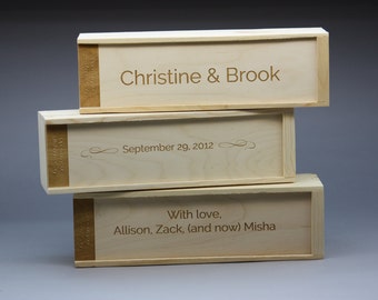 Custom Wine Box Set of 3 Individual Wine Boxes Wedding Ceremony Wine Box Three Engraved Wine Boxes Wine Carriers Wedding Wine Box