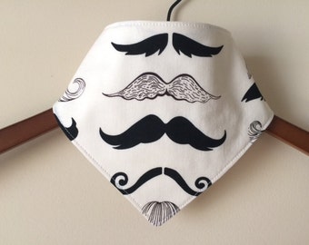 Baby/Toddler Bandana/Scarf/Neckerchief/Drool Bib ~ Mustache//Boy//Dapper