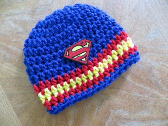 Superman Crochet Photo Prop Hat Baby boy by ...