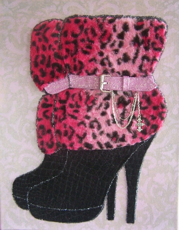 Pink Leopard Boots