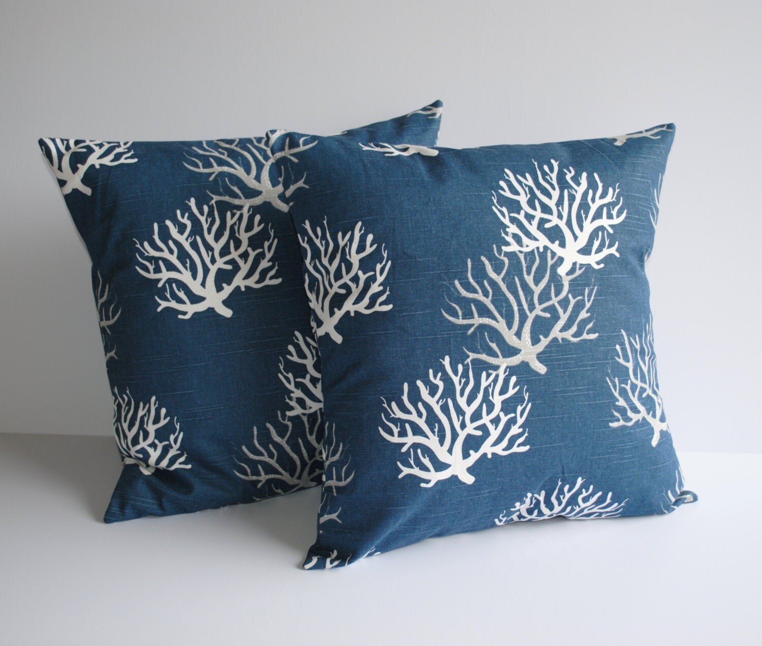 Two Coral navy pillow covers nautical pillow by ...