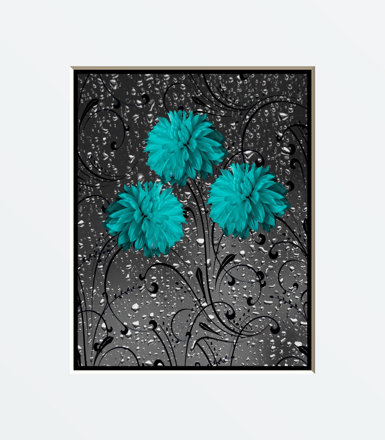 Teal Gray Wall Art