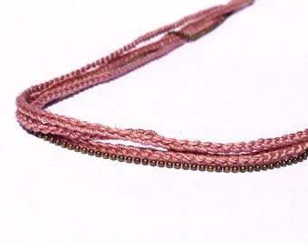 Headband old Rose 3 braids + chain vine - bridal hair accessories / ceremony / every day - "Gypsy Chic" Collection