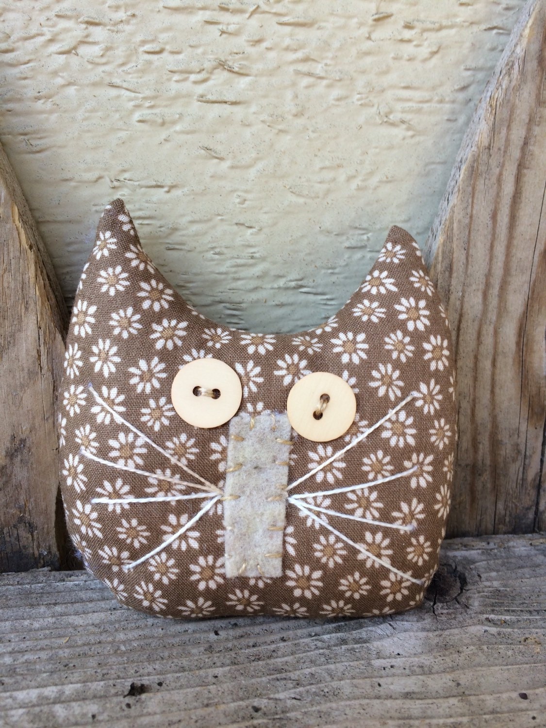 Primitive Kitty Cat Shelf Sitter Prim Bowl Filler Country