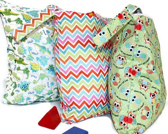 SALE!!! 3 WET BAGS! - Great To Store Reusable Cloth Diapers,Washable and Reusable Zippered Wet Bags!