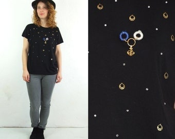 80's vintage women's black T-shirt