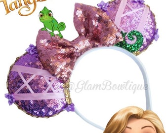 Adult Size Minnie ears, mouse ears, hair clip, mickey ears, Minnie Mouse ears, hair clip, Rapunzel Ears, Tangled mouse ears, punzie