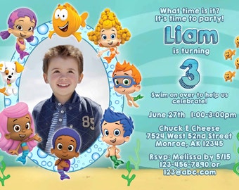 Digital Bubble Guppies Invitation
