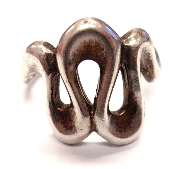 ... vintage sterling silver 925 squiggle band ring sz 7 resize available