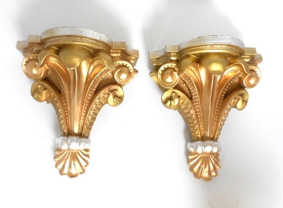 Shelf Sconces SetDecorative SconcesPair of Wall Gold