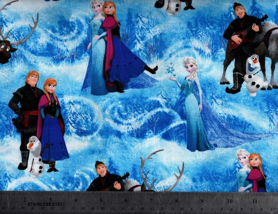 Frozen Character Scene Cotton Disney Fabric By the Yard