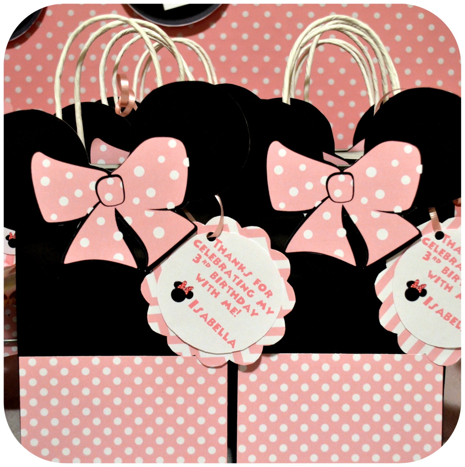 Close Out Sale Minnie Mouse Birthday Party Favor T Bags 9191