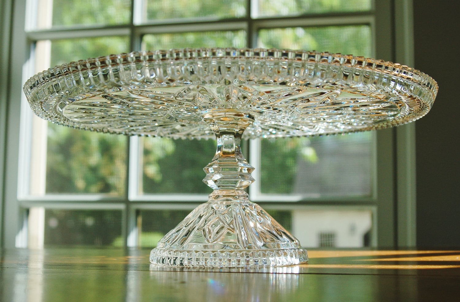 Crystal Pedestal Cake Stand Large Crystal Footed Wedding Cake