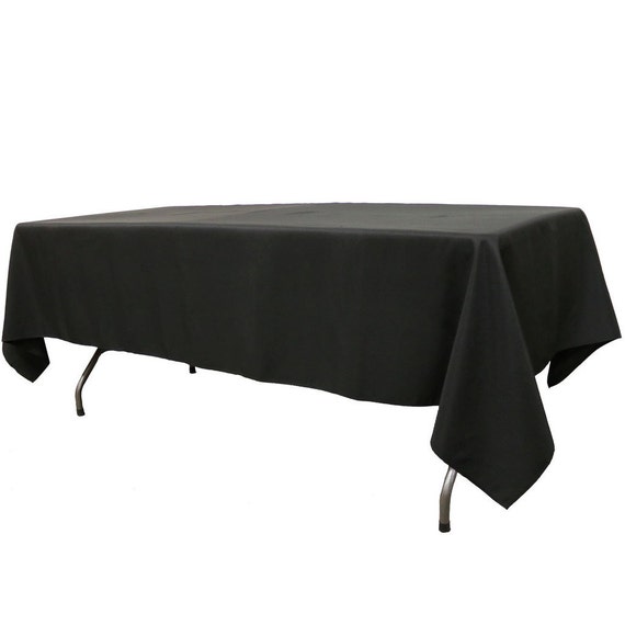 60 X 126 Inch Rectangular Polyester Tablecloth Black Wedding