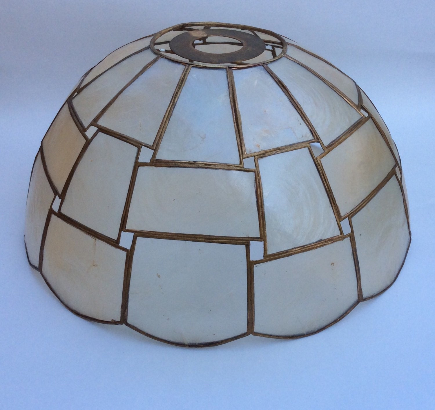 Vintage capiz shell light lamp shade 1960s 1980s light Vintage capiz shell light lamp shade 1960s 1980s light