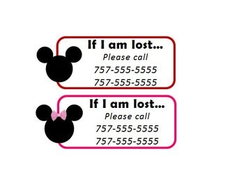 Set of 8+ Custom Temporary Tattoos - Emergency Contact Info / If Lost