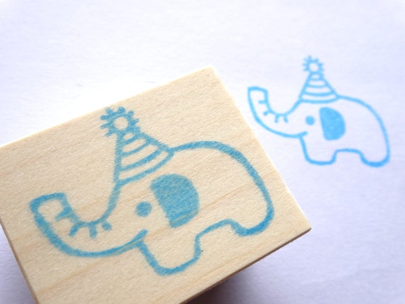 Rubber stamp Stamp elephant Baby shower by ...