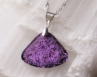 Dichroic glass pendant and sterling silver .925