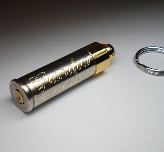 45 Colt Nickel Keepsake Bullet URN Engraved Personalized Key