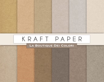 Kraft digital papers, Cardboard backgrounds, brown scrapbook paper printables. Instant Download for Personal and Commercial Use