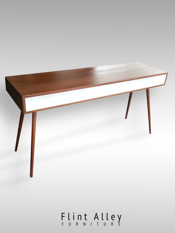 Mid Century Modern Inspired Desk with White by FlintAlleyFurniture