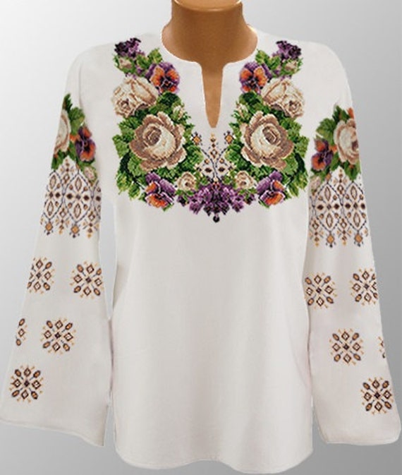 SALE Ukrainian Beaded Blouse / Beaded Embroidery / Handmade