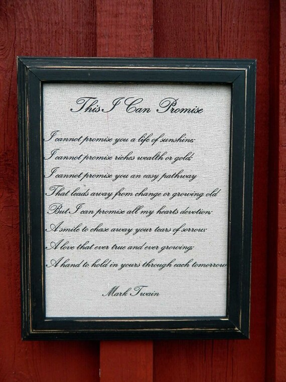 This I Can Promise Vintage Black Frame Mark Twain Love