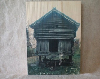 Photo "incrustée" sur un beau bloc de bois - Norvège - Photowood