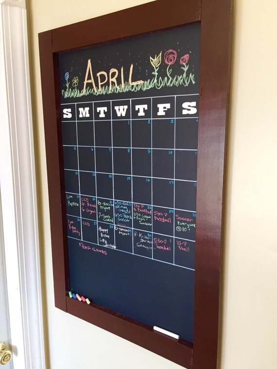 Framed Chalkboard Calendar By TheSophieCollection On Etsy Framed Chalkboard Calendar By TheSophieCollection On Etsy