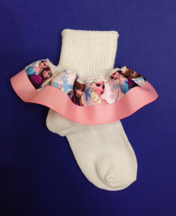 Frozen inspired Ruffle Socks Frozen Elsa Ruffle Socks