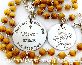 Baptism Gift for Godparents. Baptism. Baptism Gift. Baptism Boy. Custom. Personalized. Catholic Jewelry. Confirmation Gift. Rosary. CG1-1Dbl