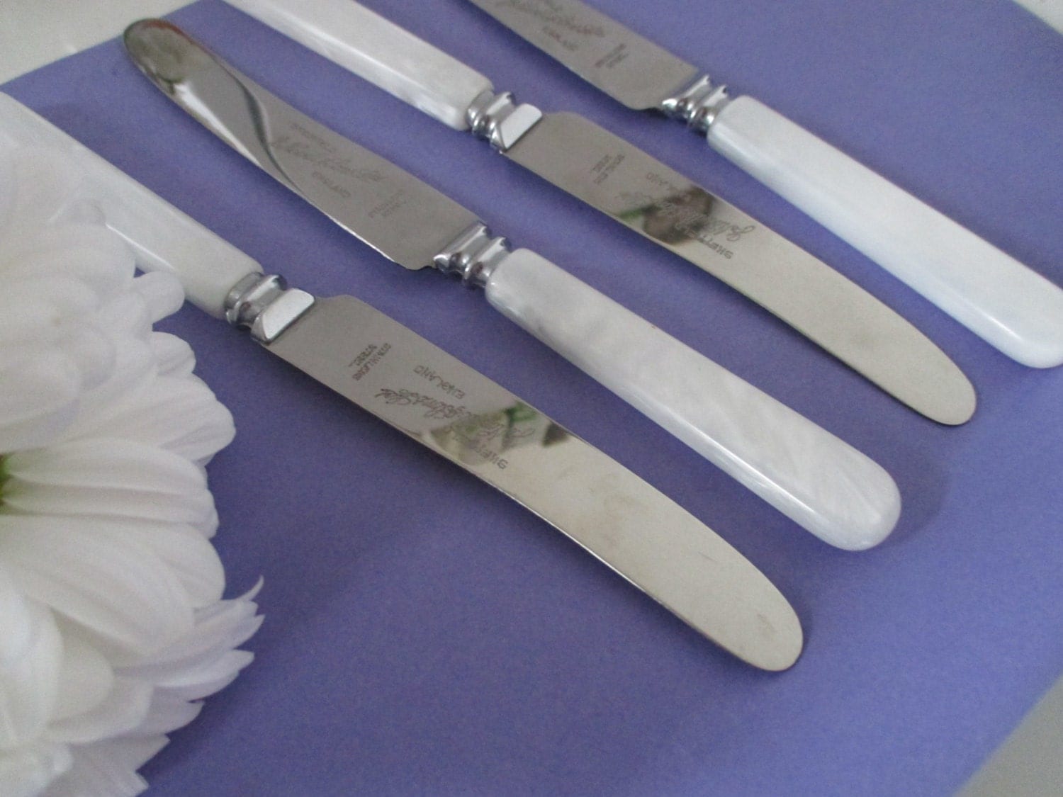 Mother of Pearl Effect Butter Knives c1950s Afternoon Tea