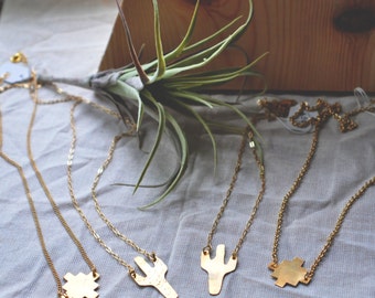 Brass Geometric Pendant Necklace