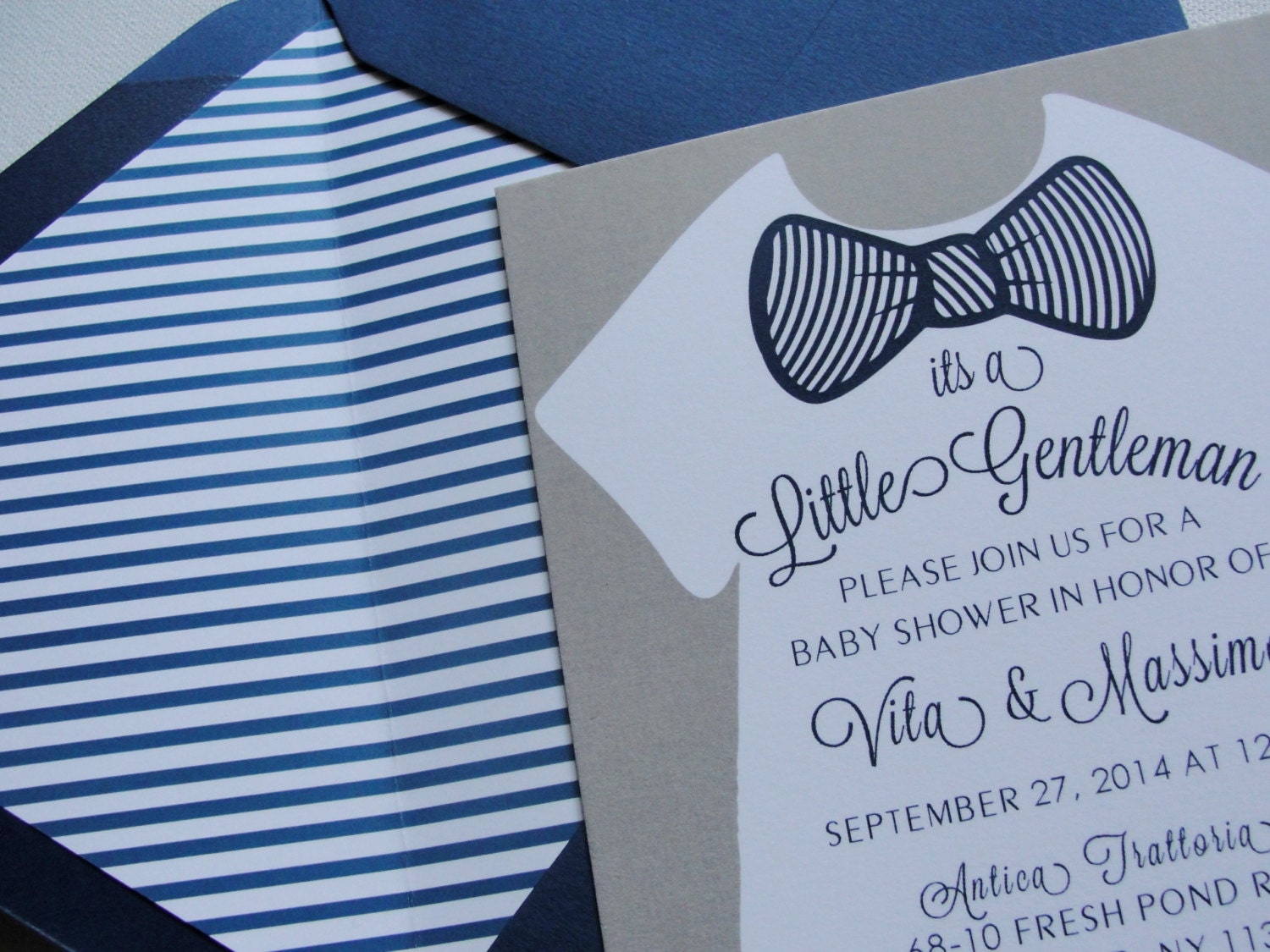 Baby Shower Invitations / Little Gentleman / Blue by punchpaper