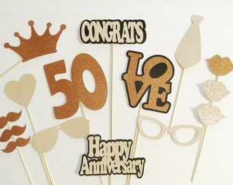 photo booth props 50th anniversary party decorations 15pc set lots of glitter wedding anniversary decorations - 50th Wedding Anniversary Decorations photo booth props 50th anniversary party decorations 15pc set lots of glitter wedding anniversary decorations - 50th Wedding Anniversary Decorations