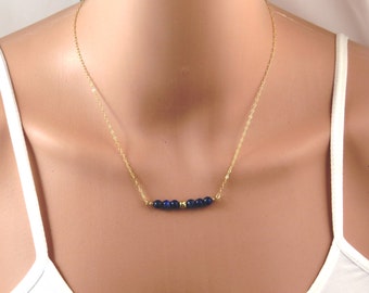 Lapis Lazuli Necklace, gold lapis necklace, blue lapis necklace, blue stone necklace, gold necklace, lapis lazuli pendant
