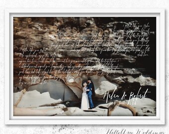 Wedding vows, Wedding anniversary gift for him, paper anniversary gift for him, wedding vow art, 1st anniversary for husband