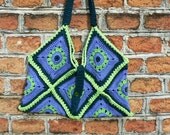 crochet Beachbag, Purse, shopping Bag, BOHO, Gypsy. Granny Square crochet Beachbag, Purse, shopping Bag, BOHO, Gypsy. Granny Square