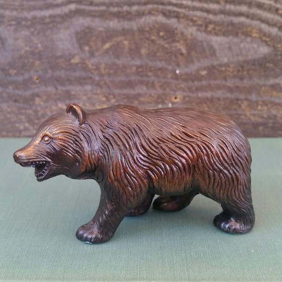Small Vintage Metal Bear Figurine Wild Animal by BrassAttics