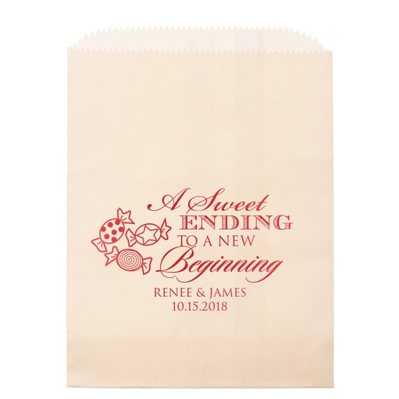 Personalized wedding cake bags