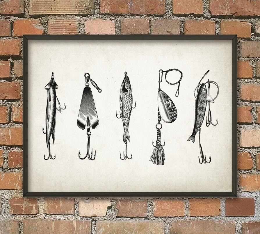 Fishing Lure 2 Patent Wall Art Poster Angling Wall Art Print