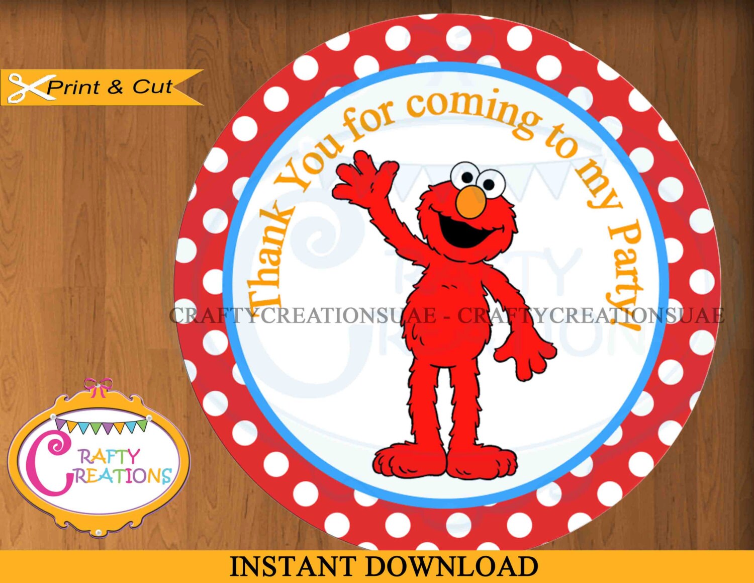 Elmo Thank You Tags Elmo Favor Tags Sesame Street