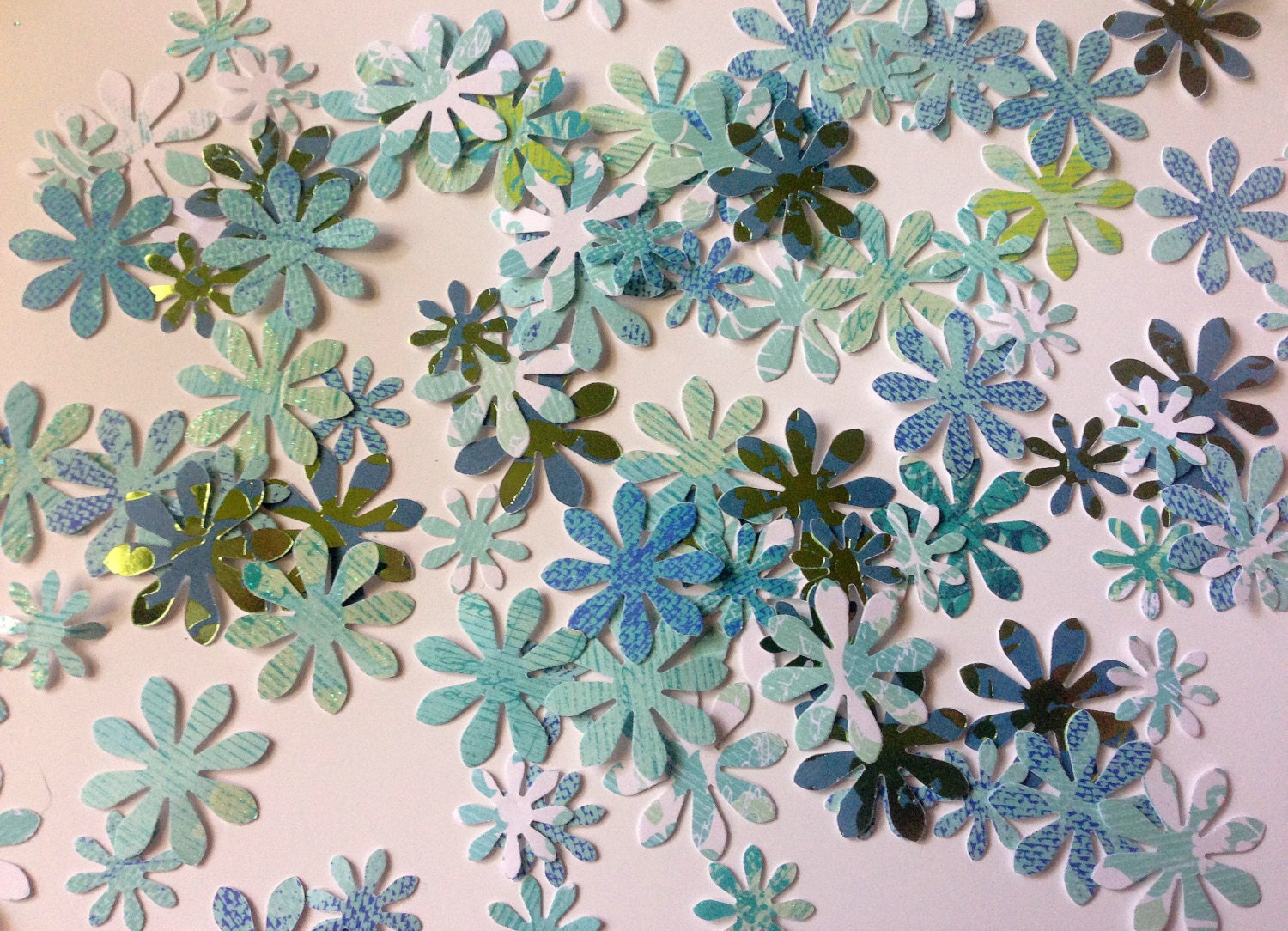 blue flower Confetti confetti party supplies confetti by REJUNK