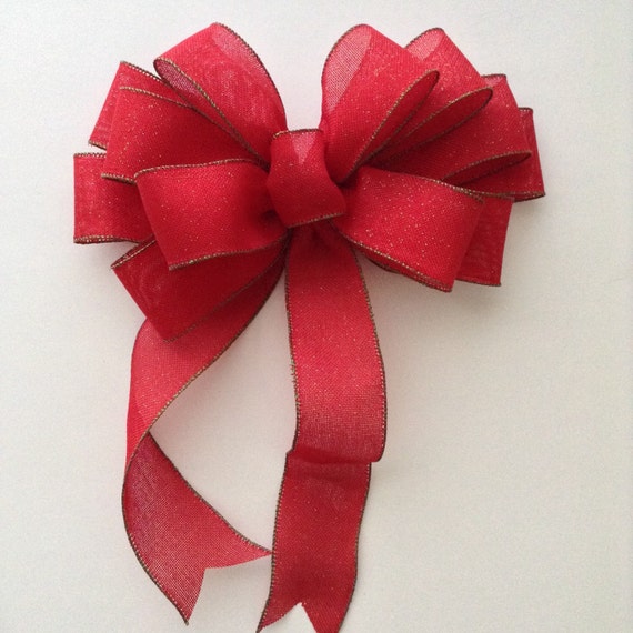 Christmas Red Burlab Wreath Bow Red Bow Christmas